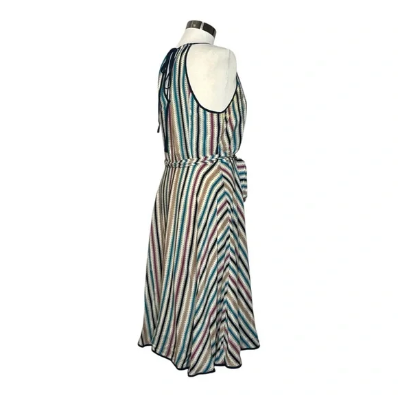 ANTHROPOLOGIE GIRLS FROM SAVOY GULL WING STRIPED SLEEVELESS SILK DRESS - Picture 7 of 15
